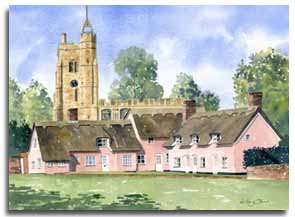 Print of watercolour painting of Cavendish, by artist Lesley Olver