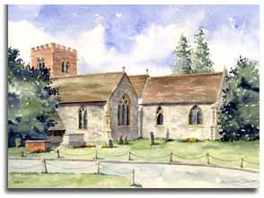 Print of watercolour painting of Hurst, by artist Lesley Olver