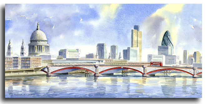 Limited Edition print of London by artist Lesley Olver