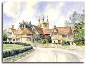 Print of watercolour painting of Penshurst, by artist Lesley Olver