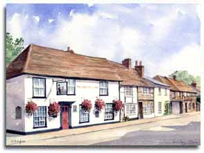 Print of watercolour painting of Wokingham, by artist Lesley Olver