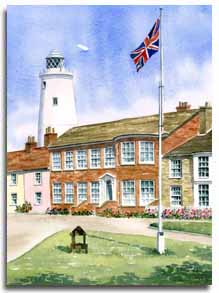 Print of watercolour painting of Southwold, by artist Lesley Olver