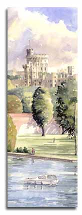 Print of watercolour painting of Windsor Castle, by artist Lesley Olver
