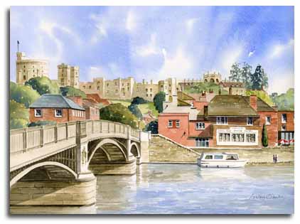 Print of Windsor from Eton by artist Lesley Olver